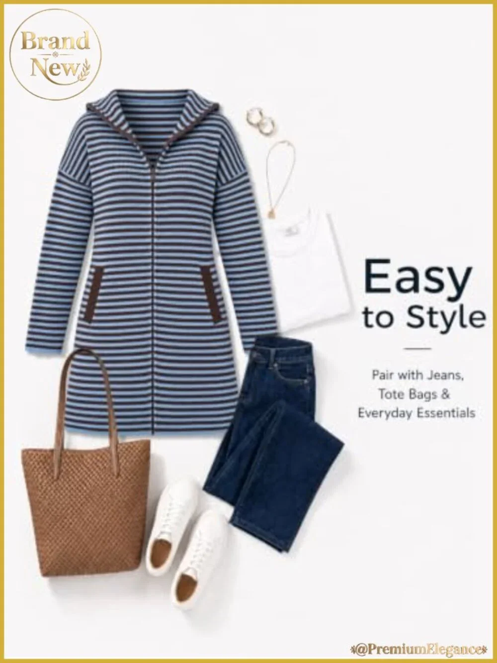 Chunky Knit Zip Up Sweater Dress with Pockets